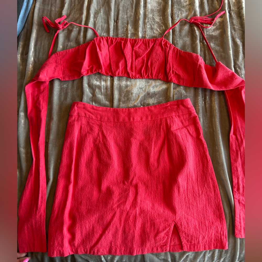 Hot Pink Matching Skirt Set
